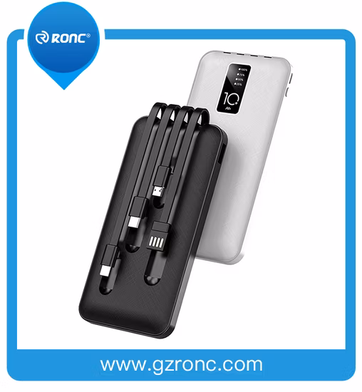 Banque de charge rapide de puissance d'affichage à grand écran de 10000mAh LED construite